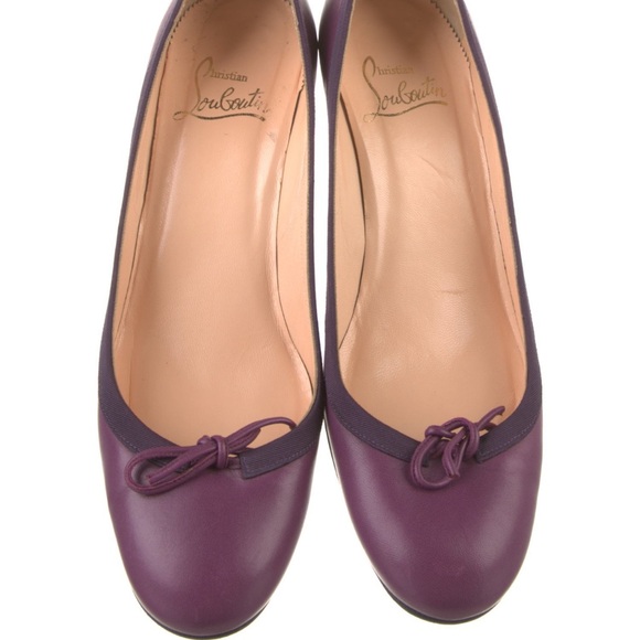 Christian Louboutin Bow Purple Wedges - Picture 1 of 17